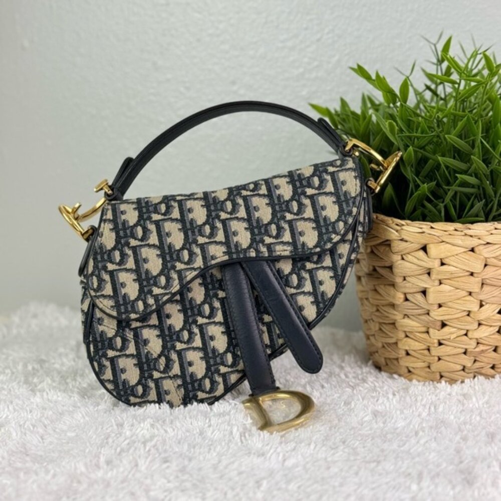 Dior Saddle Mini Oblique Canvas Handbag